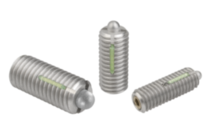 Sprężynowe zatrzaski z gniazdem sześciokątnym i trzpieniem dociskowym, stal nierdzewna, z zabezpieczeniem gwintu - inch Sprężynowe zatrzaski z gniazdem sześciokątnym i trzpieniem dociskowym, stal nierdzewna, z zabezpieczeniem gwintu - inch