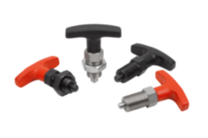 Trzpienie ustalające ze stali lub stali nierdzewnej z uchwytem T z tworzywa sztucznego Trzpienie ustalające ze stali lub stali nierdzewnej z uchwytem T z tworzywa sztucznego