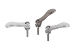 Cam levers, stainless steel, adjustable with external thread, thrust washer and stud stainless steel Cam levers, stainless steel, adjustable with external thread, thrust washer and stud stainless steel