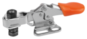 Miniaturowe dociskacze poziome z przylgą poziomą i przestawną śrubą dociskową Miniaturowe dociskacze poziome z przylgą poziomą i przestawną śrubą dociskową