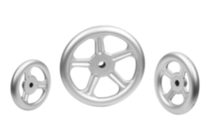 Spoked handwheels, sheet stainless steel Spoked handwheels, sheet stainless steel