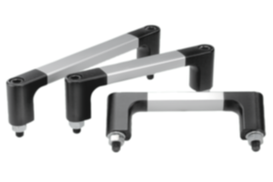 Tubular handles, aluminium with powder coated grip legs Tubular handles, aluminium with powder coated grip legs