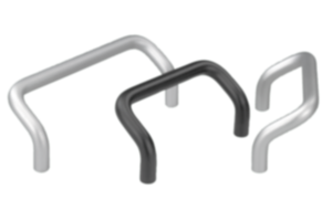 Uchwyty pałąkowe z aluminium anodowane, okrągłe wygięte, profil okrągły Ø 10, montaż od tyłu Uchwyty pałąkowe z aluminium anodowane, okrągłe wygięte, profil okrągły Ø 10, montaż od tyłu