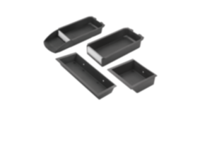 Pojemnik zaczepowy z tworzywa sztucznego do rowków profilowych typu I oraz B oraz do profilu zawieszanego Pojemnik zaczepowy z tworzywa sztucznego do rowków profilowych typu I oraz B oraz do profilu zawieszanego