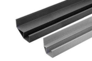 Guide rails, plastic for roller tracks, steel Guide rails, plastic for roller tracks, steel