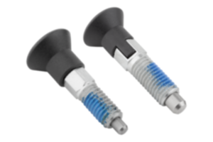 Trzpienie ustalające ECO ze stali lub stali nierdzewnej z uchwytem grzybkowym z tworzywa sztucznego i zabezpieczeniem gwintu Trzpienie ustalające ECO ze stali lub stali nierdzewnej z uchwytem grzybkowym z tworzywa sztucznego i zabezpieczeniem gwintu