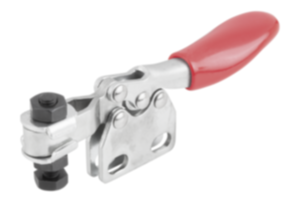 Miniaturowe dociskacze poziome z przylgą pionową i przestawną śrubą dociskową Miniaturowe dociskacze poziome z przylgą pionową i przestawną śrubą dociskową