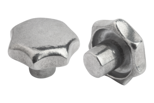 Pokrętła gwiaździste podobne do DIN 6336, aluminium, typ A, półfabrykat