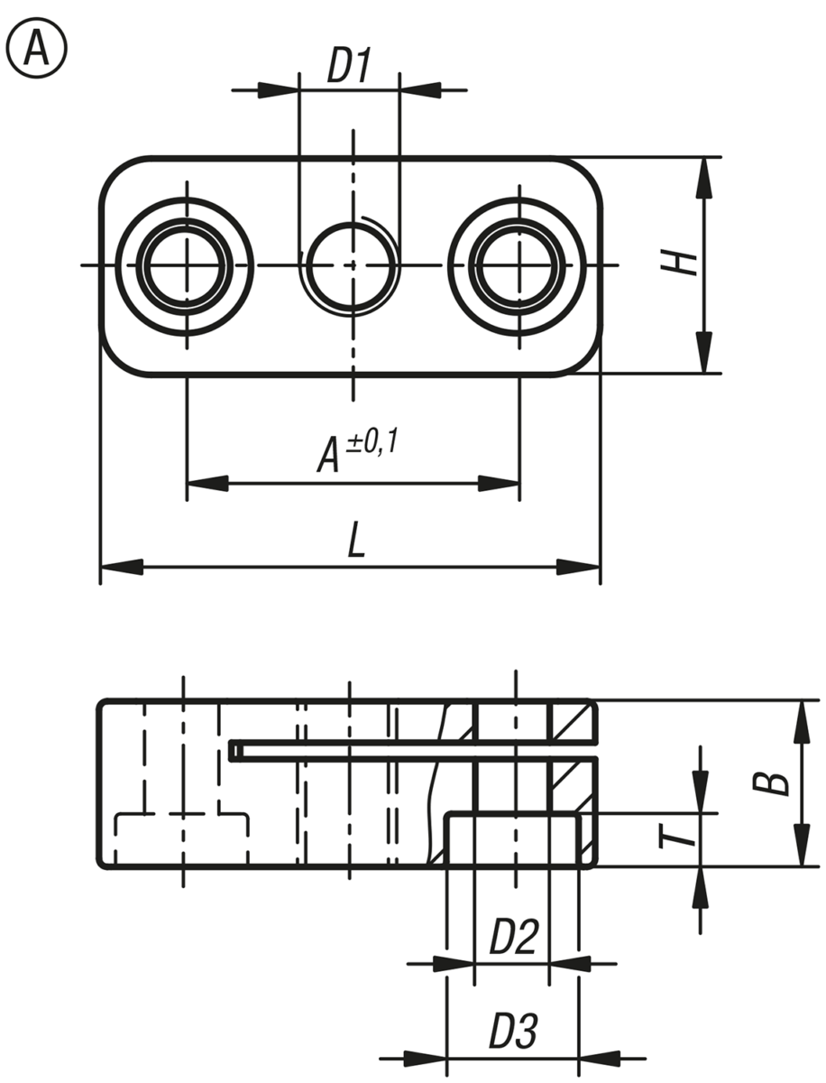 Aluminiowe elementy ustalające forma A