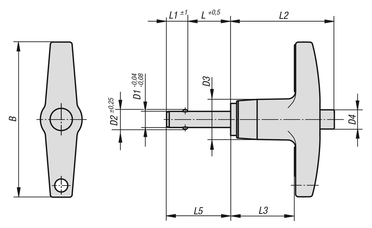 Trzpienie montażowe z uchwytem teowym aluminiowym