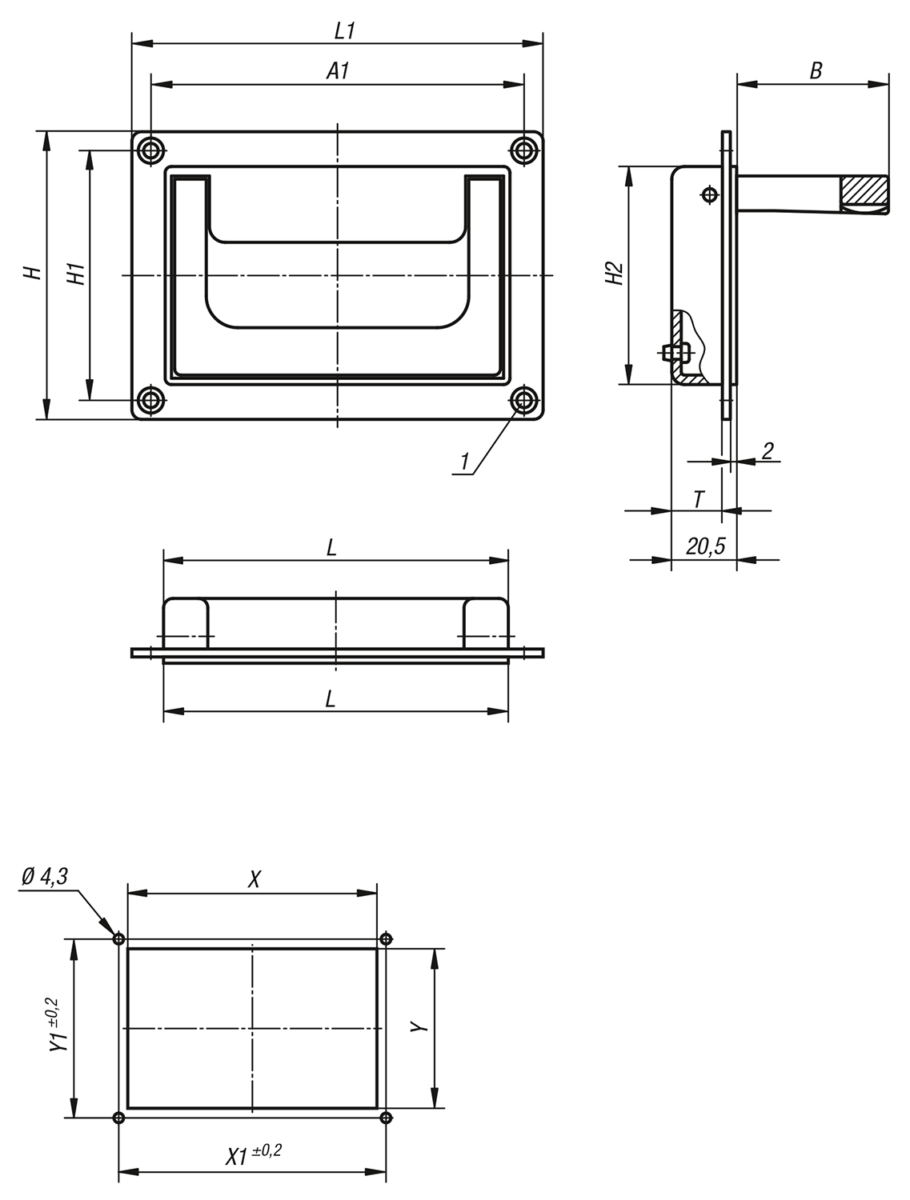 Uchwyty kasetowe aluminiowe składane