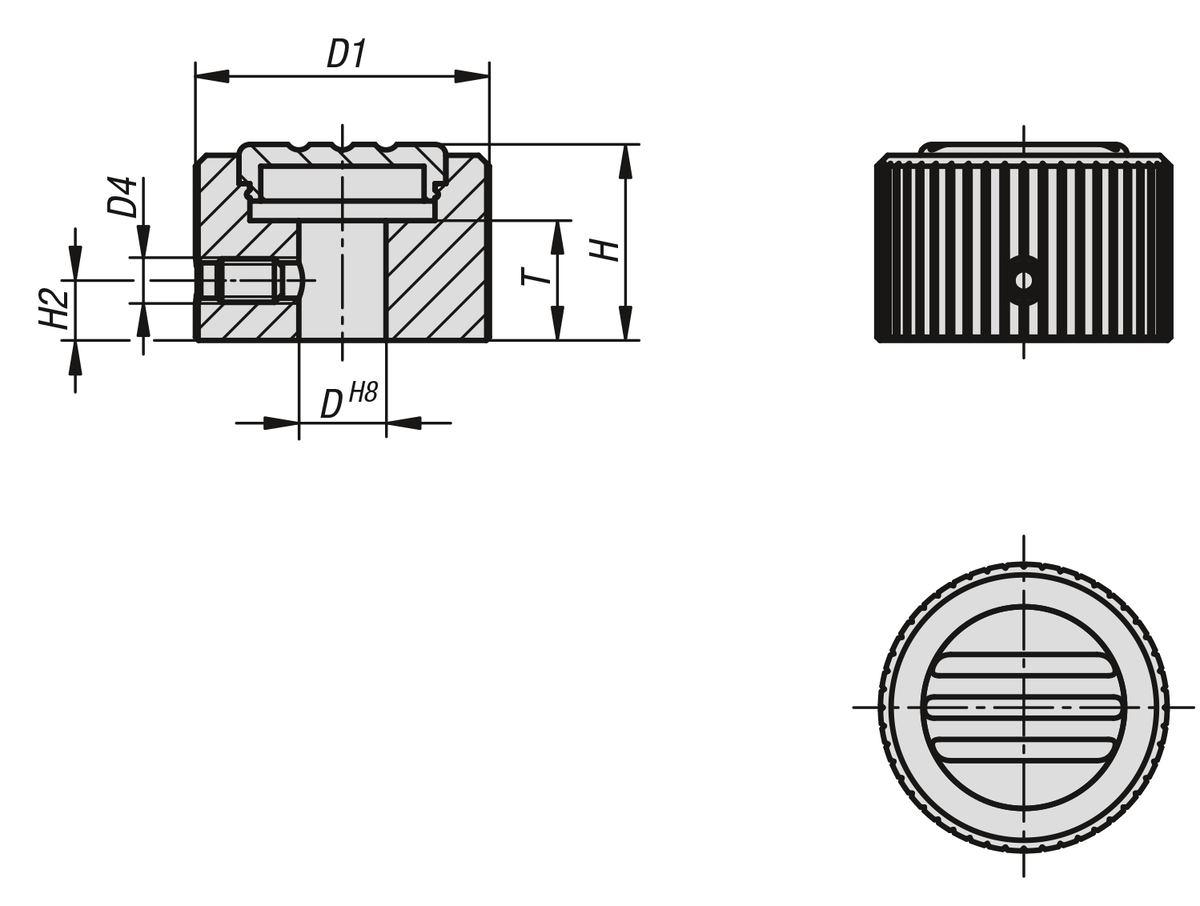 Pokrętła radełkowane aluminiowe