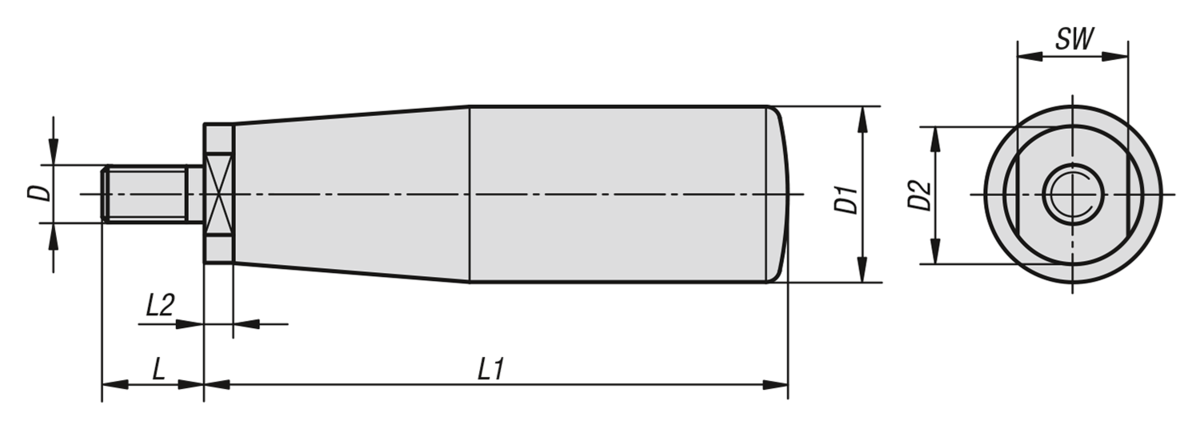 Rękojeści cylindryczne obrotowe