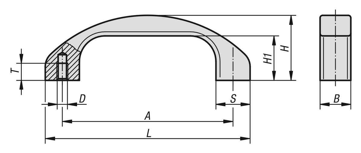 Uchwyty pałąkowe aluminiowe