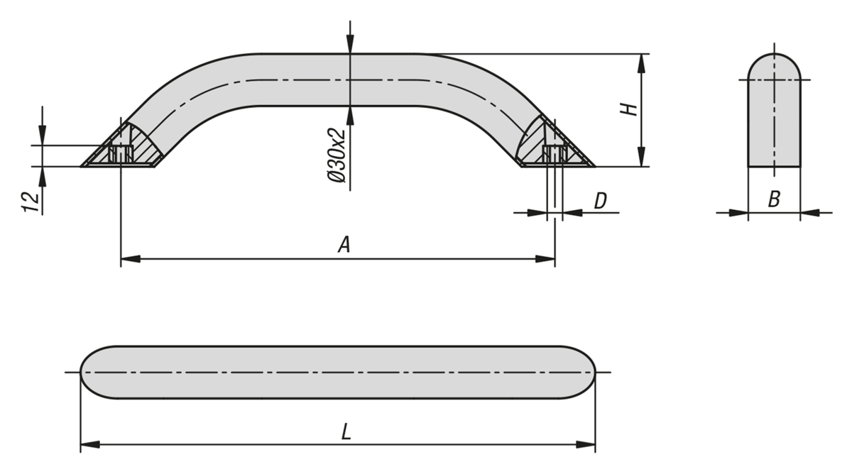 Uchwyty rurowe aluminiowe okrągłe